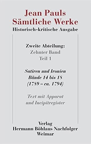 Jean Pauls Sämtliche Werke. Historisch-kritische Ausgabe : Zweite Abteilung. Band 10.1
