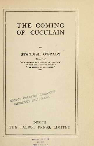 The coming of Cuculain