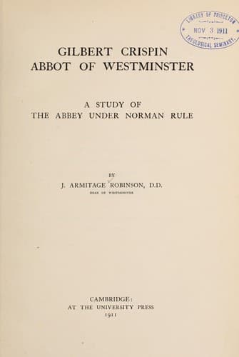 Gilbert Crispin Abbot of Westminster