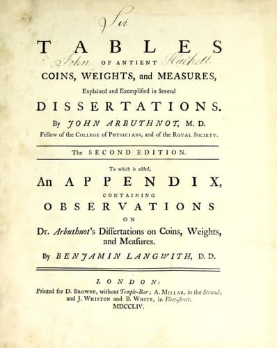 Tables of antient coins, weights, and measures