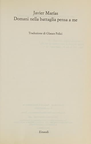 Domani nella battaglia pensa a me