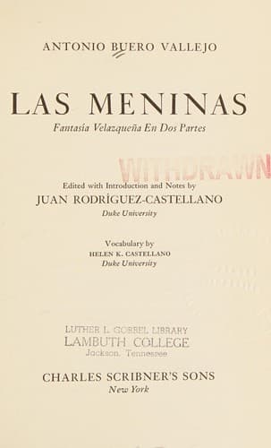 Las meninas; fantasía velazqueña en dos partes