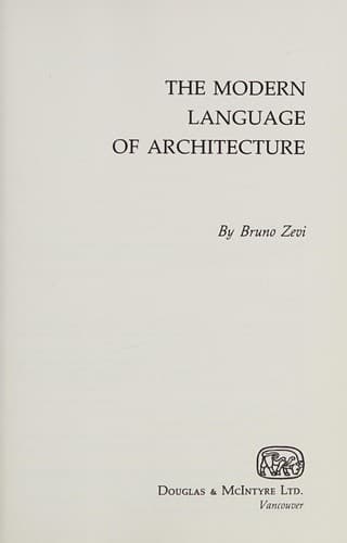 The modern language of architecture