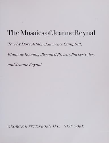The Mosaics of Jeanne Reynal
