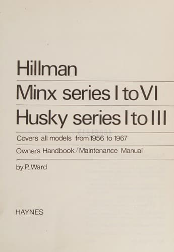 Hillman Minx Series I to VI, Husky Series I to III