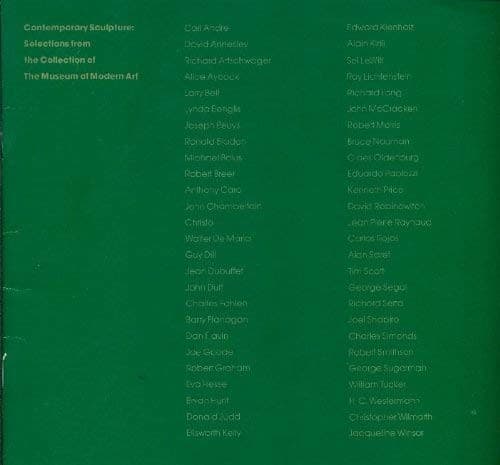 Contemporary sculpture, selections from the collection of the Museum of Modern Art