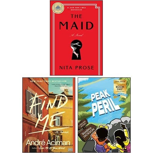 The Maid By Nita Prose, Find Me By André Aciman & Peak Peril By Sharna Jackson 3 Books Collection Set