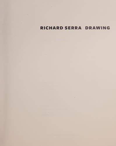 Richard Serra Drawing