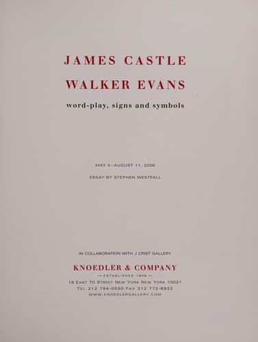 James Castle / Walker Evans
