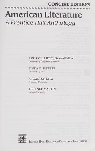 American literature, a Prentice Hall anthology--concise edition