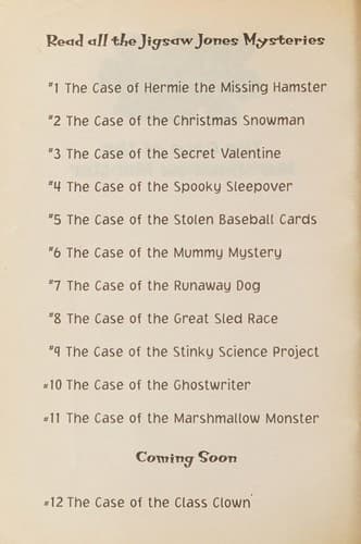 The Case of the Marshmallow Monster (A Jigsaw Jones Mystery, 11)