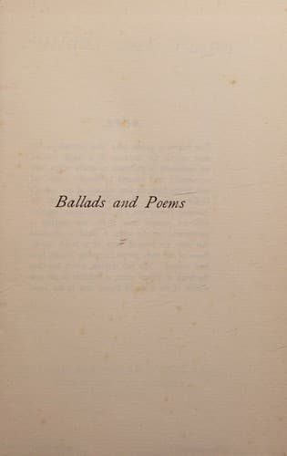 Ballads and Poems