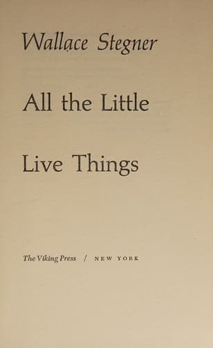 All the little live things