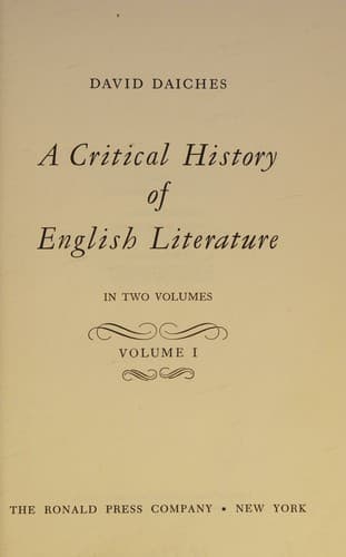 A Critical History of English Literature
