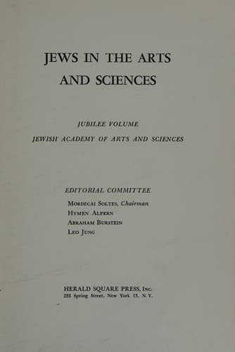 Jews In The Arts And Sciences.