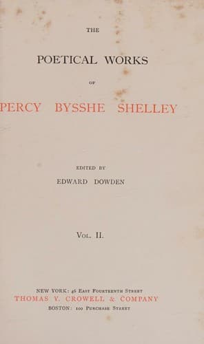 The poetical works of Percy Bysshe Shelley