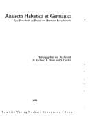 Analecta Helvetica et Germanica