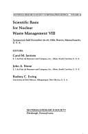 Scientific basis for nuclear waste management VIII