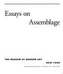 Essays on Assemblage (Studies in Modern Art, No 2/No:168)