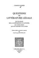 Questions de littérature légal