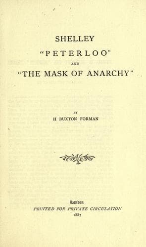 Shelley, "Peterloo" and "The Mask of Anarchy"