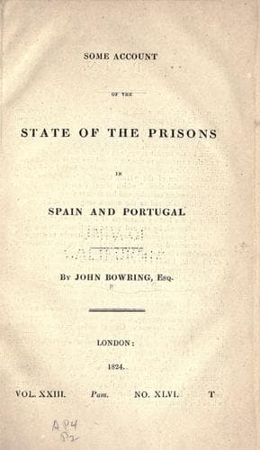 Some account of the state of the prisons in Spain and Portugal