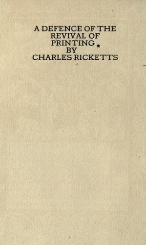 A defence of the revival of printing