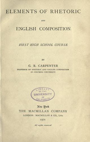 Elements of rhetoric and English composition