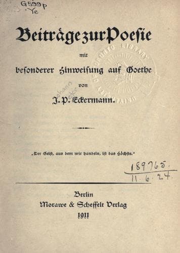 Beiträge zur Poesie