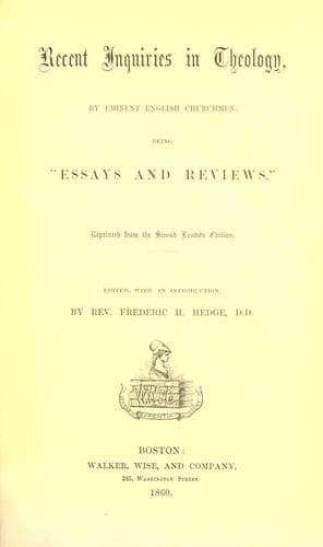 Recent inquiries in theology