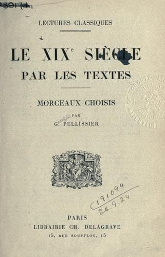 Le 19e Dix-neuvième siècle par les textes