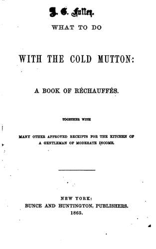 What to do with the cold mutton