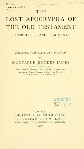 The lost Apocrypha of the Old Testament