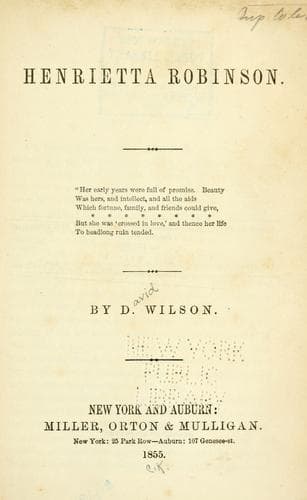 Henrietta Robinson ..