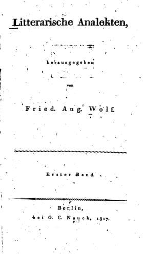 Litterarische Analekten