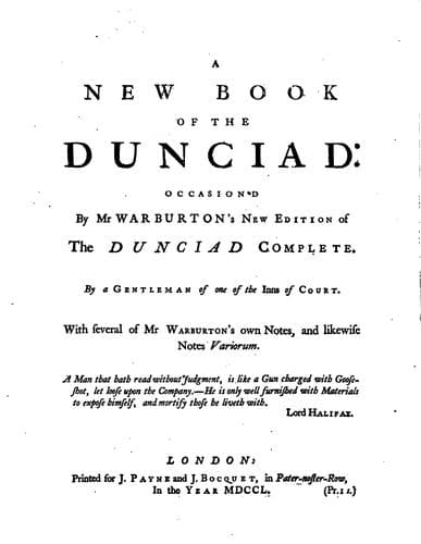 A new book of the Dunciad