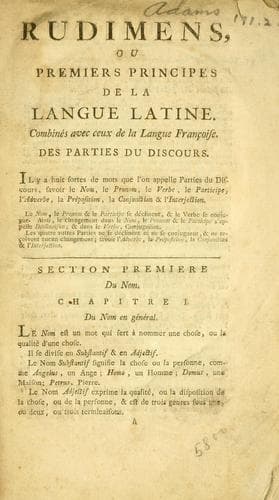 Rudimens, ou Premiers principes de la langue Latine