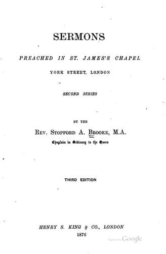 Sermons Preached in St. James's Chapel, York Street, London.: Preached in St ..