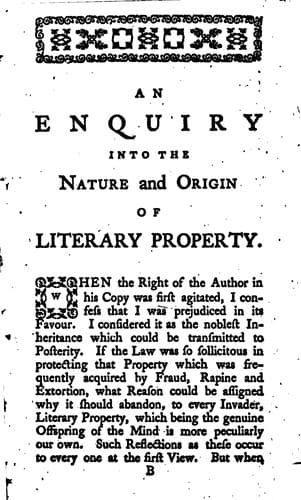 An enquiry into the nature and origin of literary property