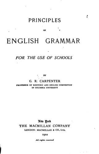 Principles of English Grammar for the Use of Schools