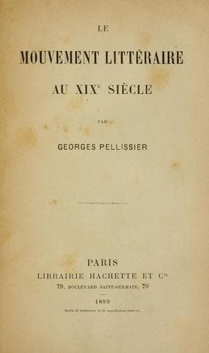 Le mouvement littéraire au XIXe siecle