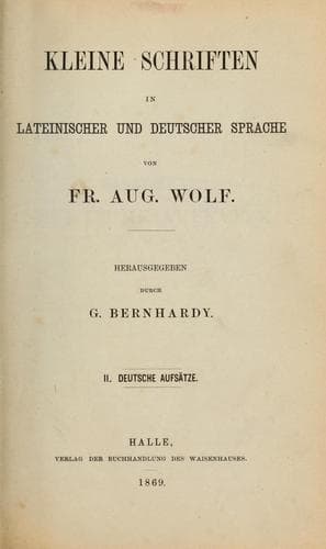 Deutsche Aufsätze (Kleine Schriften in lateinischer und deutscher Sprache, II)