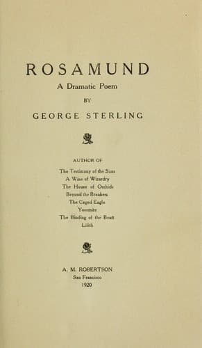Rosamund, a dramatic poem