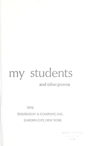 Testament for my students and other poems