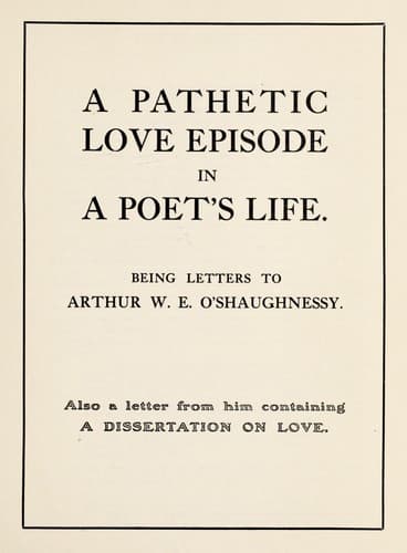 A pathetic love episode in a poet's life