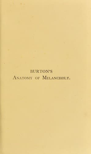 The anatomy of melancholy