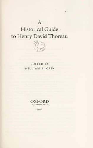 A historical guide to Henry David Thoreau