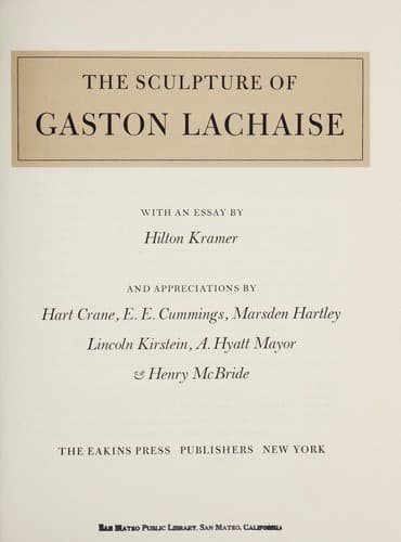 The sculpture of Gaston Lachaise