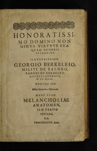 The anatomy of melancholy