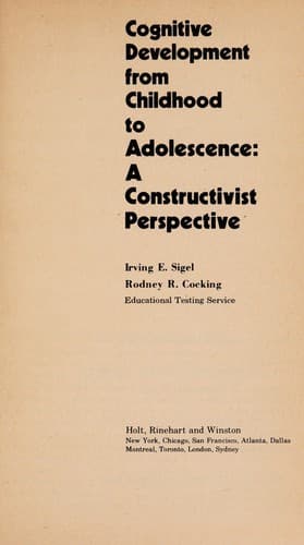 Cognitive development from childhood to adolescence